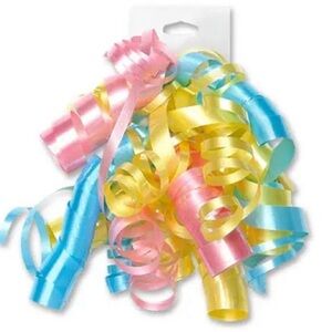 Curly Self Adhesive Gift Bows: Pasted Yellow / 12 Pack
